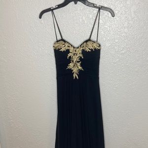 Black and gold formal dress